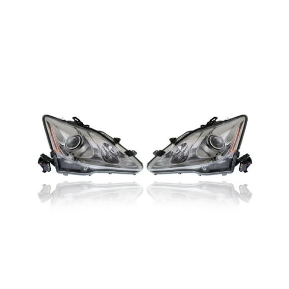 Headlight - Compatible/Replacement for '06-08 Lexus IS250/350 - HID With Auto-Leveler - Pair, Left Driver + Right Passenger Set - 8114053240, 8107053240 - CAPA