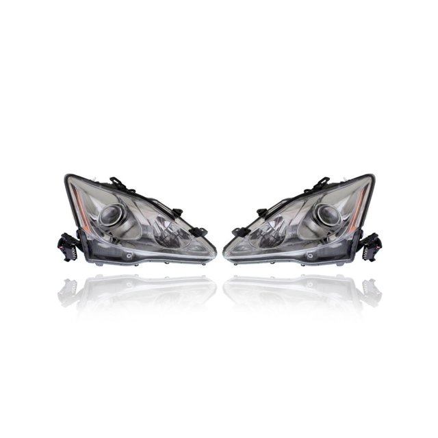 Headlight - Compatible/Replacement for '06-08 Lexus IS250/350 - HID With Auto-Leveler - Pair, Left Driver + Right Passenger Set - 8114053240, 8107053240 - CAPA