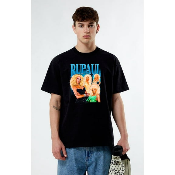 Retro RuPaul Drag Race Andre Charles T-Shirt, for men & women, up to size 5XL.