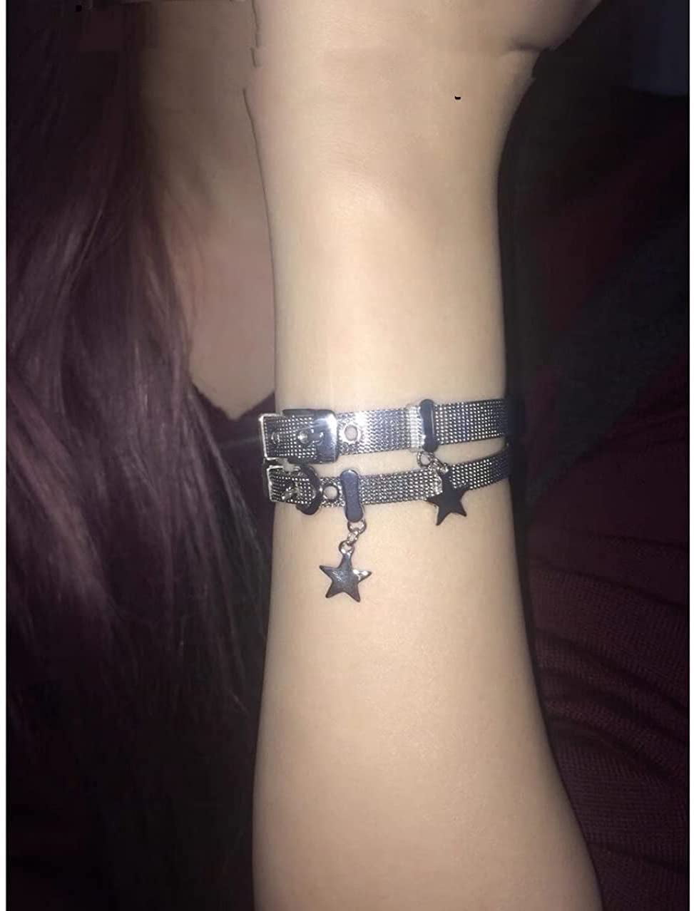 COLORFUL BLING Y2k Bracelets Grunge Star Accessories Y2k Aesthetic Bracelet  for Women Girls Punk Jewelry Gift