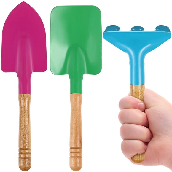 NUOLUX 3pcs Outdoor Garden Tools Set Rake Shovel Kids Beach Sandbox Toy