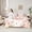 Pink H, variant on Feelyou Cute Elf Twin Comforter Set for Girls, Pink Flower Floral Bedding Set, Initial V Letter Bedding Comforter Sets, Pink Reversible, 7 Pieces