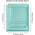 thumbnail image 3 of CGK Linens 4-Piece Breathable and Cooling Sheet Set With Extra Matching Pillowcases - Twin XL Size Bed Sheets Fits 8"-16" Mattresses, Spa Blue, 3 of 7