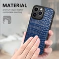 thumbnail image 5 of ELEHOLD for iPhone 11 Pro Crocodile Pattern Leather Case, Classic Luxury Vintage PU Leather Soft TPU Bumper Hard PC Hybrid Shockproof Slim Lightweight Case for iPhone 11 Pro 5.8 inch,Blue, 5 of 9