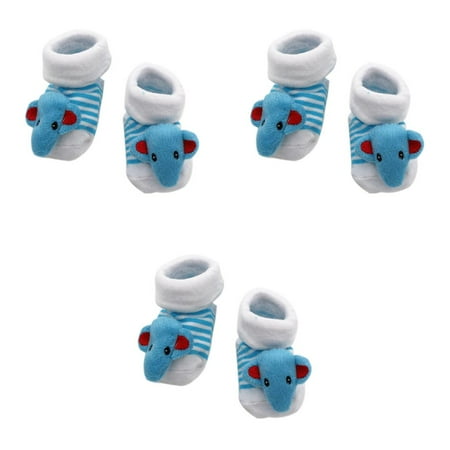 

3pcs 0-6 Month Unisex Children Cute Cartoon Style Newborn Baby Kids Infant Breathable Doll Socks