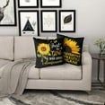 thumbnail image 6 of Sunflower Pillow Covers 18X18 In Just A Girl Love Sunflowers Sunshine Butterfly Black Yellow Throw Pillow Case Decorative Couch Pillows with Zipper Set of 2 Sunflower Gift for Girlfriend Wife Sister, 6 of 7