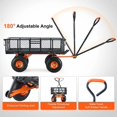 thumbnail image 5 of Garden Dump Cart - 400lbs Metal Utility Wagon with 10 inch Tires, 2.1 cu ft, Convertible Handle - Heavy Duty Dump Wagon for Yard, Farm, and Warehouse, 5 of 6