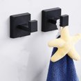thumbnail image 4 of Anvazise 4Pcs Bathroom Hardware Set Towel Rack Wall Mounted Matte Black Finish Towel Bar Hand Towel Holder Towel Hook Toilet Paper Holder Set (Black), 4 of 12