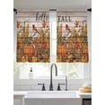 thumbnail image 4 of Sheer Curtains 45 Inches Long, Hello Fall Light Filtering Window Curtains for Living Room, Orange Pumpkins Birds Vintage Thanksgiving Rod Pocket Voile Sheer Curtain Drapes, 52"W x 45"L, 2 Panels, 4 of 8