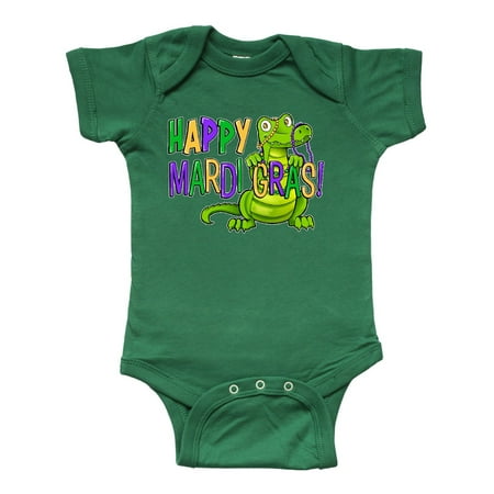 

Inktastic Happy Mardi Gras Cute Alligator with Beads Gift Baby Boy or Baby Girl Bodysuit