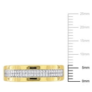 Everly Mens Diamond Yellow Gold Plated Wedding Ring