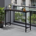 thumbnail image 2 of Tcbosik 55 inch Bar Table for Indoor & Outdoor, Patio Counter Height Table with Metal Frame, Modern Console Table for Balcony, Garden, Yard, Poolside, Black, 2 of 7