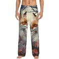 thumbnail image 2 of Picia Romantic Flower Fox Mens Soft Woven Cotton Elastic Waistband Sleep Pajama Pant Lounge Sleep Pant With Pockets And Drawstring-X-Large, 2 of 9