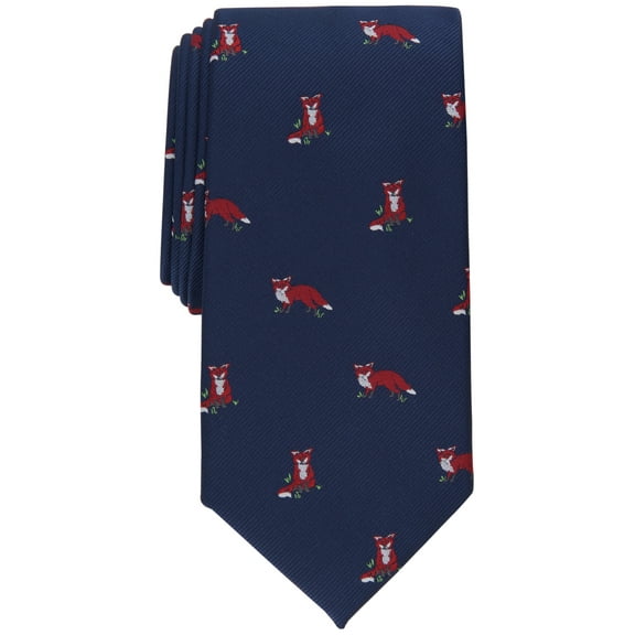Club Room Mens Necktie Fox Print Tie Navy