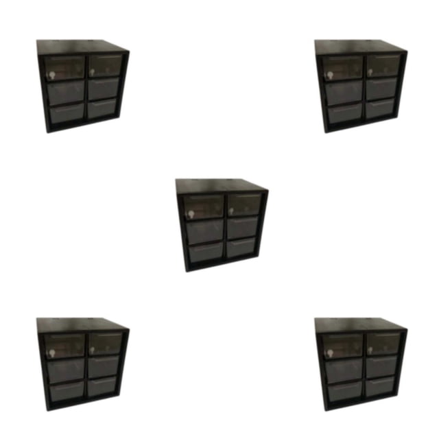 relayinert Plastic Functional And Stylish Jiugongge Storage Drawer - Easy Access With Multiple Colors black Six Palaces Grid 5Set