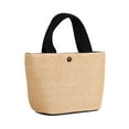thumbnail image 2 of PULLIMORE Women Straw Tote Handbag Summer Woven Beach Bag Vacation Travel Hobo Bag (Black), 2 of 11