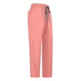 thumbnail image 7 of Fgvctg Pink Scrubs Sets for Women Plus Size Nursing Top Petite V Neck Yoga Scrub Pants and Tops Scrub Sets Medical Uniforms Scrub Jumpsuit Pink M, 7 of 7