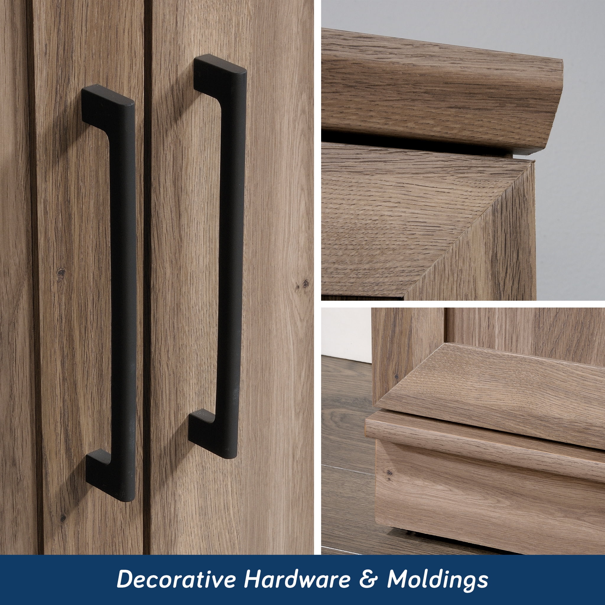 Sauder Homeplus 3-Shelf Storage Cabinet, Salt Oak Finish