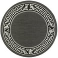 thumbnail image 3 of 8ft Round Water Resistant, Large Indoor Outdoor Rugs for Patios, Front Door Entry, Entryway, Deck, Porch, Balcony | Outside Area Rug for Patio | Black, Greek Key | Size: 7'10'' Round, 3 of 6