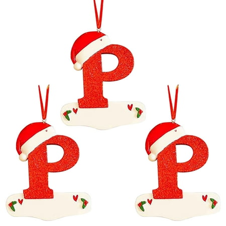 

Christmas Little Red Hat Letter Pendant DIY Writable Name 26 Letter Pendant