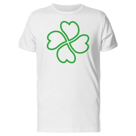 Green Four Leaf Clover Icon T-Shirt Men -Image by Shutterstock, Male Medium