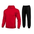 thumbnail image 2 of XUNKUSGA Mens Sweatsuit 2 Piece Set Fashion Hooded Sweatshirt and Joggers Set Casual Outfits for Men Hoodie Sweatsuit Sets Casual Jogging Athletic Suits Red S, 2 of 6