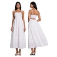 thumbnail image 2 of Gupgi Robe Sans Manches à Rayures pour Femmes, Robe Midi Évasée, Bretelles Spaghetti, Découpe au Dos, Fluide, Longue Robe d'Été, 2 of 9
