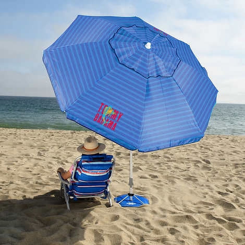Tommy Bahama 7ft Beach Umbrella Fiberglass Folding Anchor Aluminum Pole UPF 50 Tilt Walmart