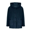 thumbnail image 7 of Hueook Women Winter Jacket Ladies' Fashionable Casual Solid Color with Hooded Long Sleeved Coat Outerwear Top Navy XL, 7 of 7