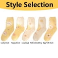 thumbnail image 6 of LDU Women's Mid-Calf Socks, Warm Socks Cute Duck Pattern Design, Cozy Everyday for Commuting, 5Pairs, 6 of 8