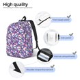thumbnail image 5 of Daiia blue flower Skull colorful Vintage Canvas Backpack for Men and Women ,Hiking Backpack,Travel Laptop Bag for School,Large Capacity Backpack-, 5 of 8