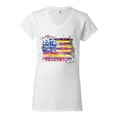 thumbnail image 2 of Wild Bobby, Colorful Neon Flag, Streetwear, Women Standard V-Neck Tee, White, Large, 2 of 3