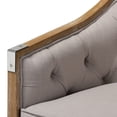 thumbnail image 6 of Industrial Grey-Beige Fabric Upholstered Whitewashed Oak Wood Armchair with Metal Accents, 6 of 9