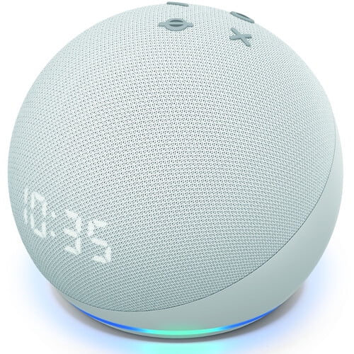 Haut-parleur intelligent  Echo Dot (4e génération) avec horloge et  Alexa - Blanc glacier (lot de 2) 