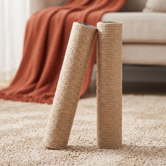 MIPCASE Cat Scratch Post Set with Sisal and ABS, Easy to Replace, Perfect for Cat Exercise and Play, 2 Pieces