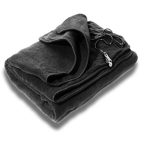 Deal of the Day - Zento Deals Heated Polar Fleece Material Blanket Electric 12V- Cold Days and Nights Road Trip and Car Comfy Protector