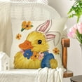 thumbnail image 6 of Happy Easter Bunny Kisses Decorative Throw Pillow Covers 18 x 18 Set of 4, Cute Duck Rabbit Ears Carrot Orange Cushion Case Decor, Eggs Flower Farmhouse Decoration for Sofa Couch, 6 of 6