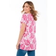 thumbnail image 2 of Woman Within Plus Size Perfect Printed Short-Sleeve Shirred V-Neck Tunic, 2 of 6