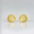 thumbnail image 3 of Nugget Stud Earrings - Yellow Gold Plated Sterling Silver Textured Chunky Studs - Hypoallergenic Minimalist Earrings for Men-Women 10mm, 3 of 6