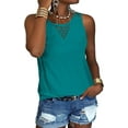 thumbnail image 2 of Women's Crew Neck Casual Loose Sleeveless Shirt Lace Tanks Tops, 2 of 4