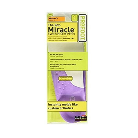 2oz Miracle Custom Molding Insoles for Women 6-10 Size for Tired Achy Feet