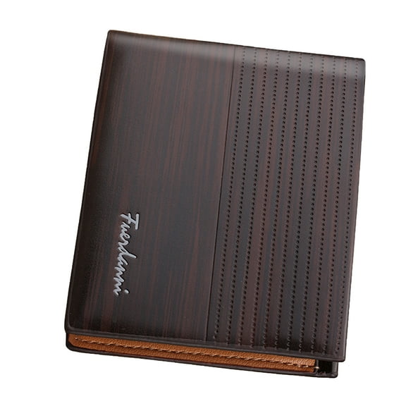 Masteelf Men's European Style Wallet, Casual Multi-Card Holder, Short Design, Fashionable Coffee Color