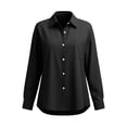 thumbnail image 4 of Button Down Shirts for Women Cotton Oxford Shirts Long Sleeve Dress Shirts Work Casual Solid Tunic Tops Collared Blouse Linen Tops, 4 of 6