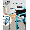 thumbnail image 3 of Lightweight Rollator Walkers for Seniors with Seat, Folding Rolling Walker with Seat for Elderly, Height Adjustable, Water-Resistant Cushion, Indoor Outdoor Use, Storage Bag Included, 3 of 8