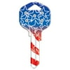 Red, White and Blue Bling Flag Design KW1 Key Blank
