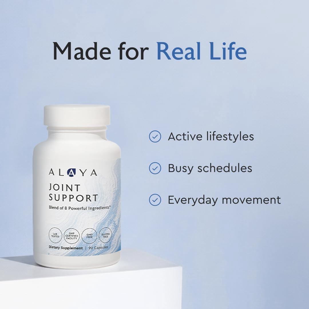 Alaya Naturals Joint Support Supplement with Glucosamine, Chondroitin and Turmeric, 90 Capsules