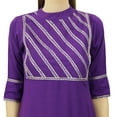 thumbnail image 3 of Bimba Womens Rayon Designer Tunic Lace Detail Yoke Kurtis Top Straight Blouse, 3 of 8