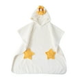 thumbnail image 3 of Albornoz con capucha para bebé, toalla de baño para niños, capa cálida para exteriores, para baño, piscina y playa Blanco Talla S, 3 of 9