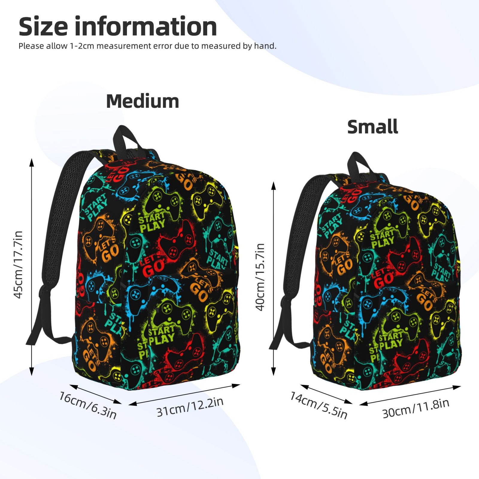 Travel Laptop Backpack - Play Game Start Lightweight Canvas Backpack, Wear Resistant Computer Backpack Bag Fit {sizeName} Laptop for Men Women with Adjustable Padded Shoulder Straps