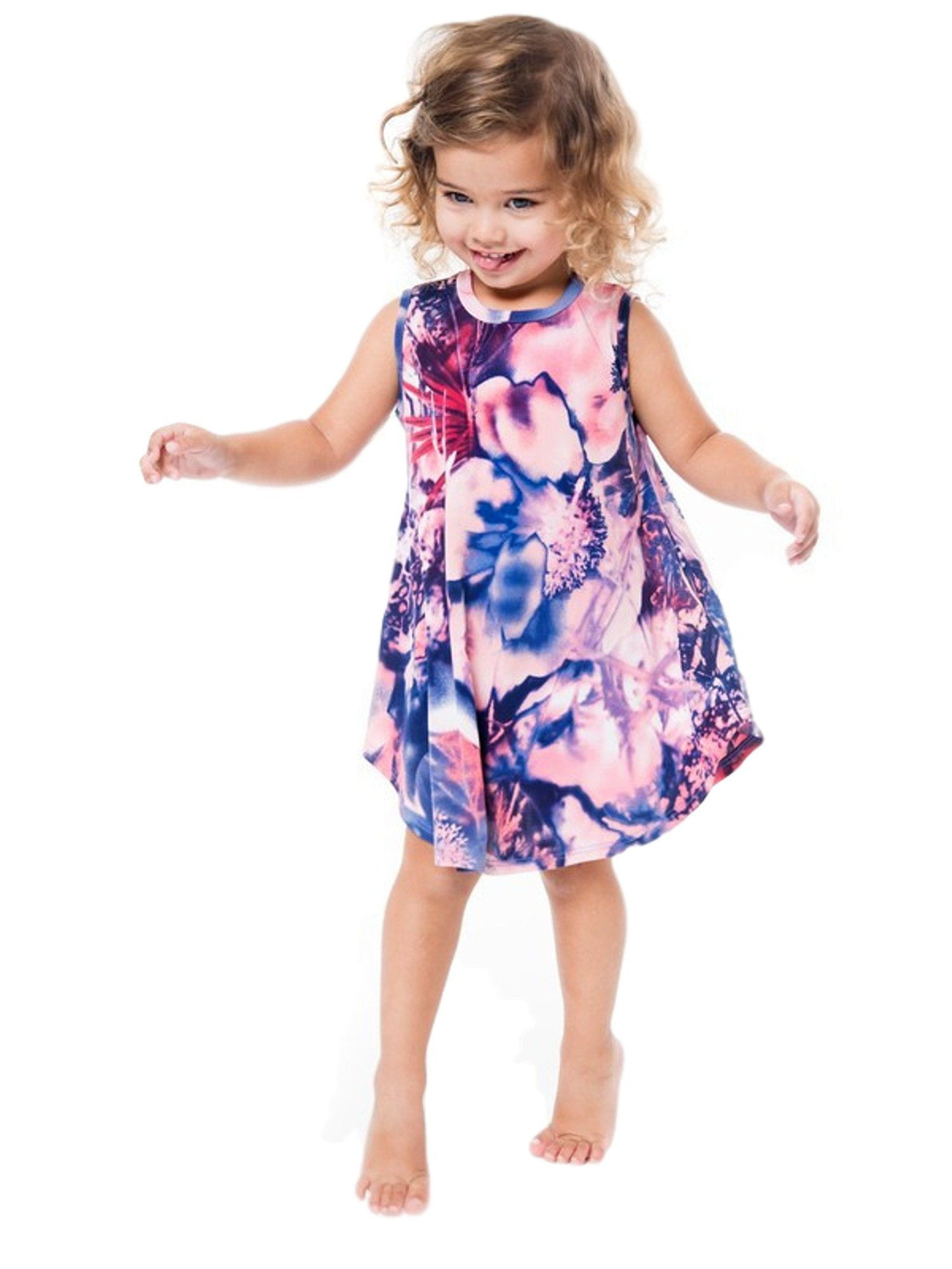Toddler Floral Printed Dress, Pink - Walmart.com